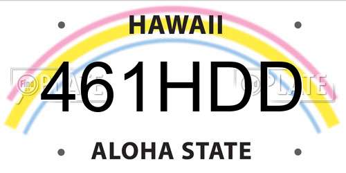 461HDD Hawaii License Plate
