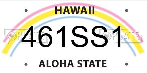461SS1 Hawaii License Plate