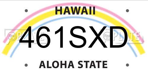 461SXD Hawaii License Plate