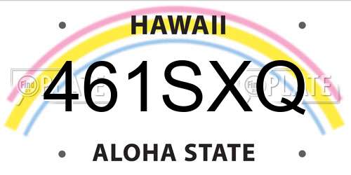 461SXQ Hawaii License Plate