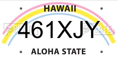 461XJY Hawaii License Plate