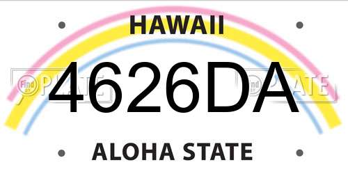 4626DA Hawaii License Plate