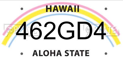 462GD4 Hawaii License Plate