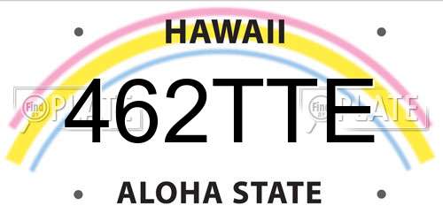 462TTE Hawaii License Plate