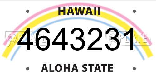 4643231 Hawaii License Plate