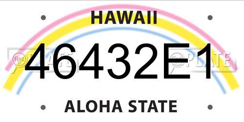 46432E1 Hawaii License Plate