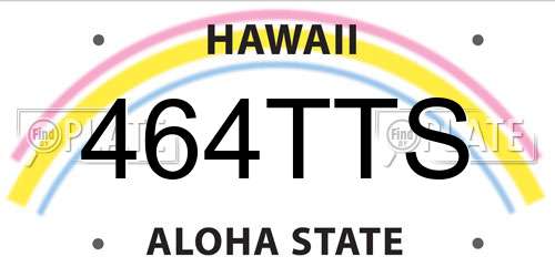 464TTS Hawaii License Plate