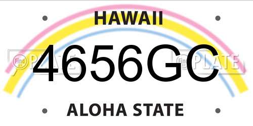4656GC Hawaii License Plate