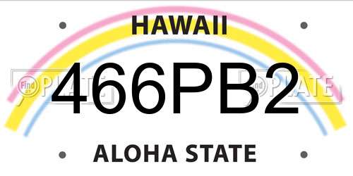 466PB2 Hawaii License Plate