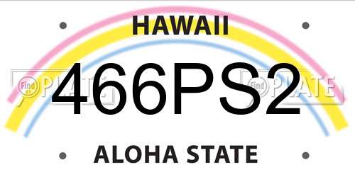 466PS2 Hawaii License Plate