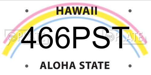 466PST Hawaii License Plate