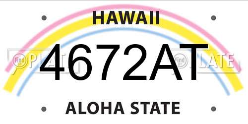 4672AT Hawaii License Plate