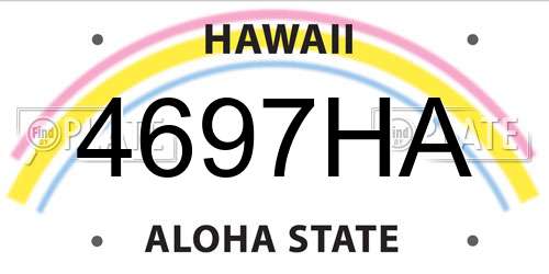4697HA Hawaii License Plate