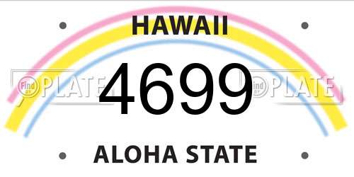 4699 Hawaii License Plate