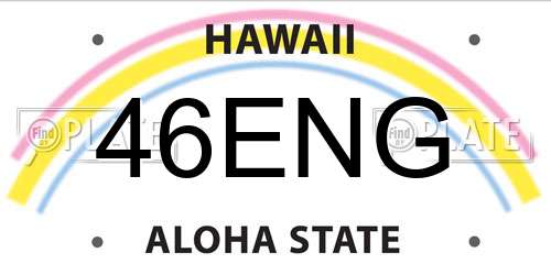 46ENG Hawaii License Plate