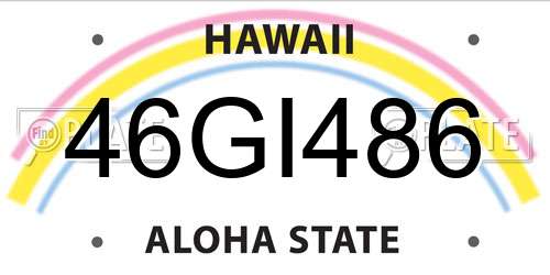 46GI486 Hawaii License Plate