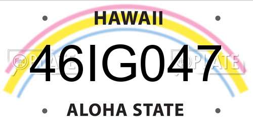 46IG047 Hawaii License Plate