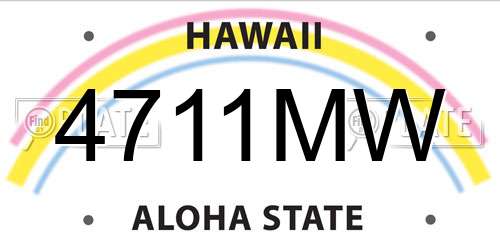 4711MW Hawaii License Plate