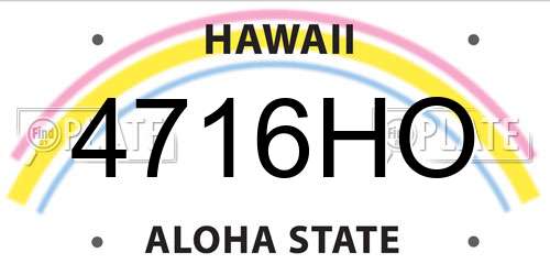 4716HO Hawaii License Plate
