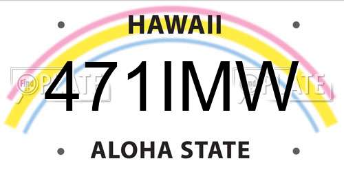 471IMW Hawaii License Plate