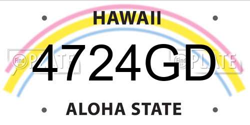 4724GD Hawaii License Plate