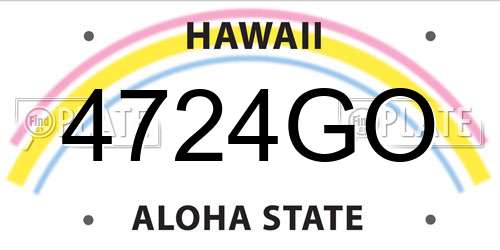 4724GO Hawaii License Plate