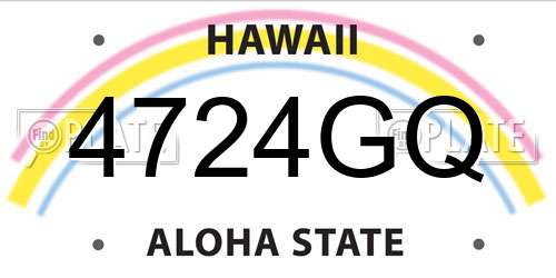 4724GQ Hawaii License Plate