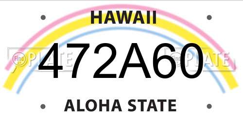 472A60 Hawaii License Plate