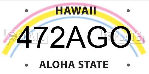 472AGO Hawaii License Plate