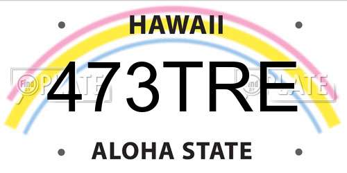 473TRE Hawaii License Plate