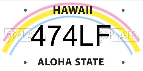 474LF Hawaii License Plate