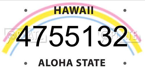 4755132 Hawaii License Plate