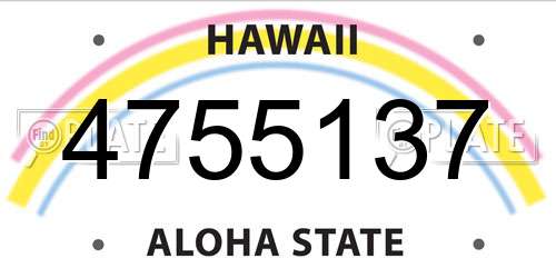4755137 Hawaii License Plate