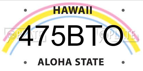 475BTO Hawaii License Plate