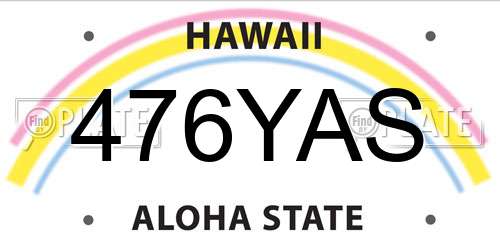 476YAS Hawaii License Plate