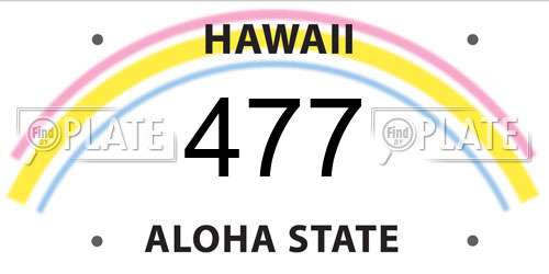477 Hawaii License Plate