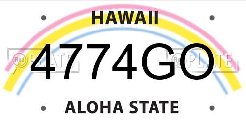 4774GO Hawaii License Plate