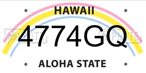 4774GQ Hawaii License Plate