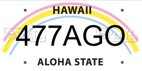 477AGO Hawaii License Plate
