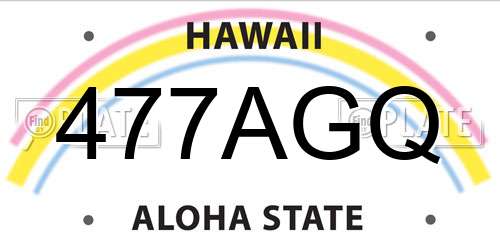 477AGQ Hawaii License Plate
