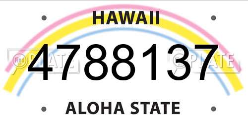 4788137 Hawaii License Plate