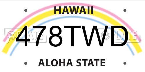 478TWD Hawaii License Plate