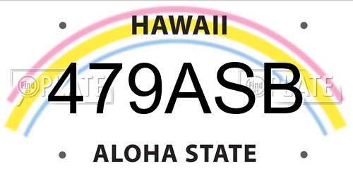 479ASB Hawaii License Plate