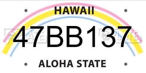 47BB137 Hawaii License Plate
