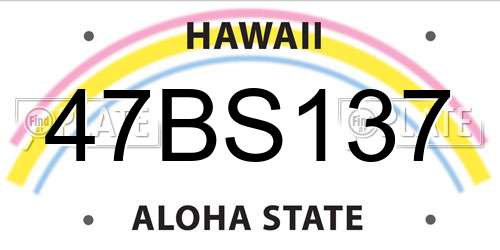 47BS137 Hawaii License Plate