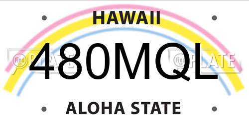 480MQL Hawaii License Plate