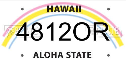 4812OR Hawaii License Plate