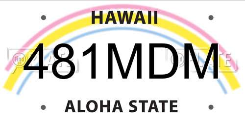481MDM Hawaii License Plate