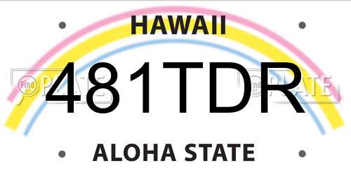 481TDR Hawaii License Plate