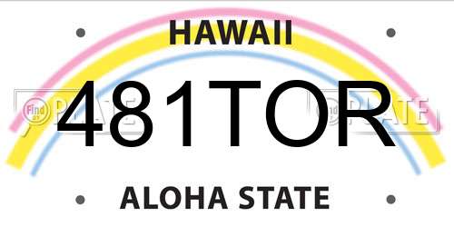 481TOR Hawaii License Plate